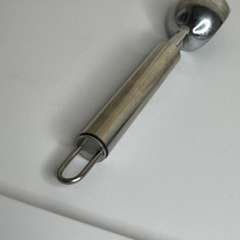 Stainless Steel Ice Cream Scoop with Hanging Loop Silver Tone Metal Kitchen Tool